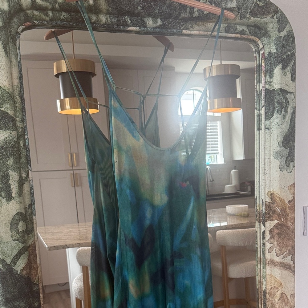 Elegant Blue-Green Maxi Dress